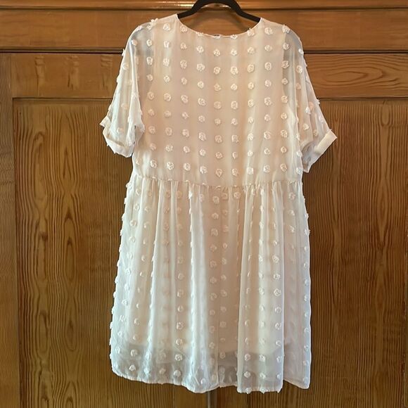 Ecowish Baby Doll Swiss Dot Mini Dress Medium - Picture 6 of 7